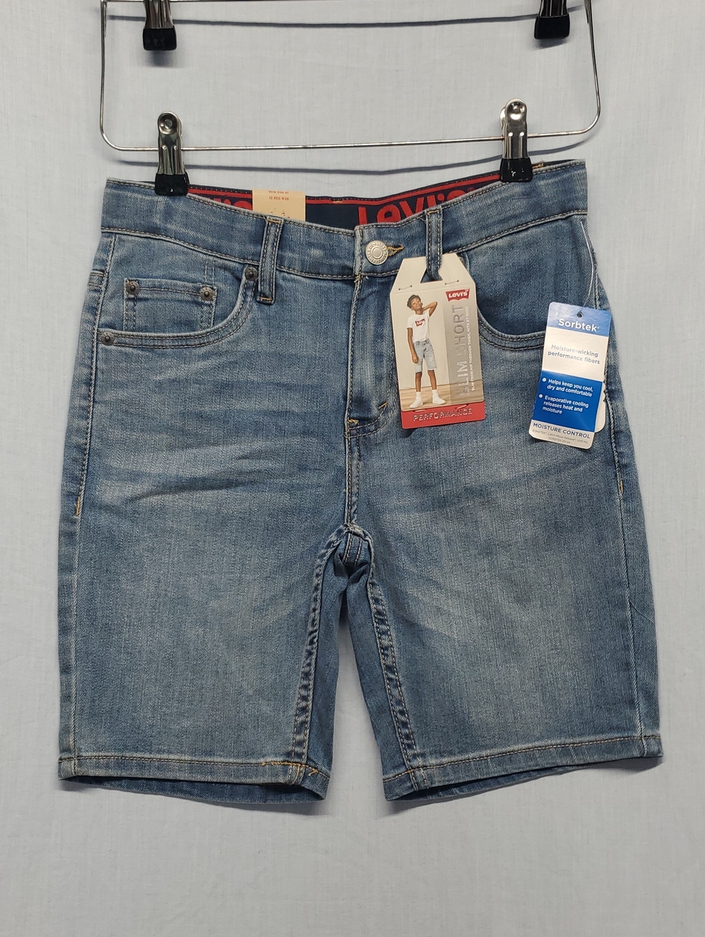 Levi's Boys Light Blue Washed Denim Jean Shorts #275